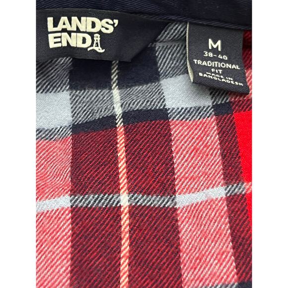 Lands’ End Jacket Men’s M Traditional Fit Blue Plaid Quilted Lining Gorpcore - Picture 4 of 8